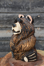 Load image into Gallery viewer, Standard 14.5" x10" Sitting Bear| Chainsaw-Carved Redwood Sculpture