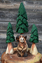 Load image into Gallery viewer, 10" Mini Flag-Bearing Moose | Chainsaw-Carved Wood Sculpture with Interchangeable Accessories