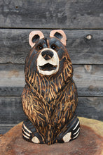Load image into Gallery viewer, Standard 14" x 7" Sitting Bear| Chainsaw-Carved Redwood Sculpture