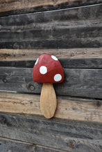 Load image into Gallery viewer, 14"x7" Chainsaw Carved Hand-Painted Mushroom Wall Art