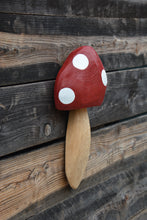 Load image into Gallery viewer, 14"x7" Chainsaw Carved Hand-Painted Mushroom Wall Art