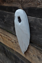 Load image into Gallery viewer, 11" x8" Chainsaw Carved Wall Hanging Ghost | Spooky Halloween Decor from Upcycled Cedar