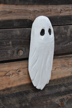 Load image into Gallery viewer, 13" x 8" Chainsaw Carved Wall Hanging Ghost | Spooky Decor