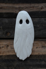 Load image into Gallery viewer, 13" x 8" Chainsaw Carved Wall Hanging Ghost | Spooky Decor