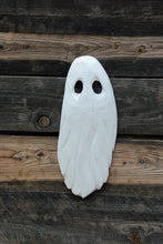 Load image into Gallery viewer, 13" x 8" Chainsaw Carved Wall Hanging Ghost | Spooky Decor