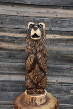 Load image into Gallery viewer, 33" x 10" Chainsaw Carved Sign Bear – "F-OFF" Funny Sign | Additional Signs Sold Separately