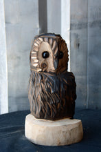 Load image into Gallery viewer, 11"x5" Chainsaw Carved Owl Sculpture on Base