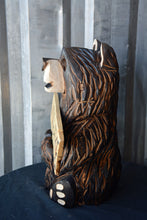 Load image into Gallery viewer, 16-Inch Chainsaw Carved Bear with Interchangeable "Wrong House" Sign