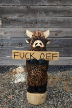 Load image into Gallery viewer, 31" Highland Cow with F-Off interchangable sign