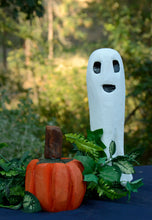 Load image into Gallery viewer, 16" Chainsaw Carved White Ghost | Unique California Cedar Wood Sculpture by Artist Jess Alice"