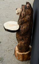 Load image into Gallery viewer, Side Table 3ft Standing Bear on Base Chainsaw Carving | Chainsaw Artist Jess Alice