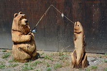 Load image into Gallery viewer, 3ft Bear holding a Fishing Rod (Fish SOLD Separate)