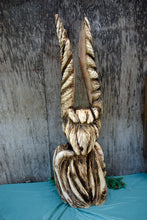 Load image into Gallery viewer, 3ft Bird with Wings Out, Fish in Talons | California Cedar Chainsaw Carved Wood Sculpture | Artist & Carver Jess Alice