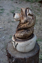 Load image into Gallery viewer, 17" Honey Pot Bear Chainsaw Carved Wood Sculpture | California Cedar Art | One-Of-A-Kind Original | Artist & Carver Jess Alice