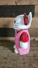Load image into Gallery viewer, 15″ Hello Kitty–Inspired Chainsaw Carved Wood Sculpture – Hand Painted Redwood