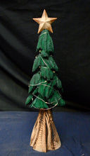 Load image into Gallery viewer, Chainsaw Carved Christmas Tree and Santa with Present Scene | Raw California Cedar Wood Sculptures | Original One-Of-A-Kind Artwork | Artist & Carver Jess Alice