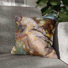 Load image into Gallery viewer, Faux Suede Square Pillowcase | Abstract Macro Rock Art "River Glass" | Artist Jess Alice | Throw Pillow Cushion - Cover Only - Jess Alice