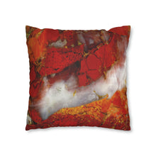Load image into Gallery viewer, Faux Suede Square Pillowcase | Abstract Macro Rock Art "Red River" | Artist Jess Alice | Throw Pillow Cushion - Cover Only - Jess Alice