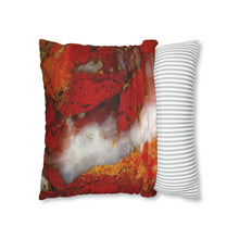 Load image into Gallery viewer, Faux Suede Square Pillowcase | Abstract Macro Rock Art "Red River" | Artist Jess Alice | Throw Pillow Cushion - Cover Only - Jess Alice