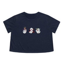 Load image into Gallery viewer, 3 Monster Ghost Cropped Tee Spooky Vampire, Witch, and Monster Frankenstein Ghosts - Jess Alice