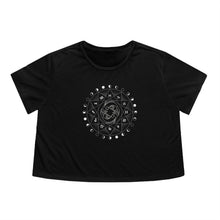 Load image into Gallery viewer, Pisces Astrological Fish swimming Opposite Direction | Moon Phase Esoteric| Cropped T-Shirt | Women's Flowy Mid Drift Tee - Jess Alice