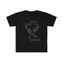Load image into Gallery viewer, "Professional Rack Judge" (Badge 6969) T-shirt | Adult Humor Clothing |Front Print Design | Buck / Deer Hunting Shirt. - Jess Alice