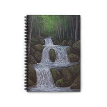 Load image into Gallery viewer, Spiral Notebook Ruled-Line | Artist Jess Alice | “Mossy Rocks” Acrylic Landscape Painting Printed on Journal - Lined Paper - Jess Alice