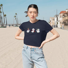 Load image into Gallery viewer, 3 Monster Ghost Cropped Tee Spooky Vampire, Witch, and Monster Frankenstein Ghosts - Jess Alice