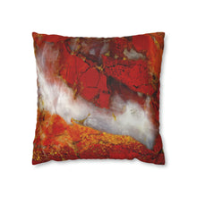 Load image into Gallery viewer, Faux Suede Square Pillowcase | Abstract Macro Rock Art "Red River" | Artist Jess Alice | Throw Pillow Cushion - Cover Only - Jess Alice