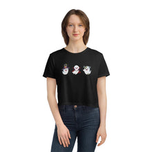 Load image into Gallery viewer, 3 Monster Ghost Cropped Tee Spooky Vampire, Witch, and Monster Frankenstein Ghosts - Jess Alice