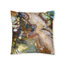 Load image into Gallery viewer, Faux Suede Square Pillowcase | Abstract Macro Rock Art "River Glass" | Artist Jess Alice | Throw Pillow Cushion - Cover Only - Jess Alice