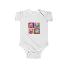 Load image into Gallery viewer, Infant Clothing | Bodysuit - Cotton Snap Jumper | Educational, Interactive Outfit | Color Block Cute Monsters 1 2 3 4 - Jess Alice