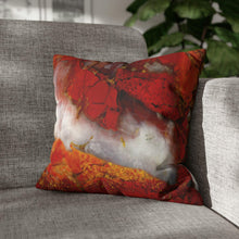 Load image into Gallery viewer, Faux Suede Square Pillowcase | Abstract Macro Rock Art "Red River" | Artist Jess Alice | Throw Pillow Cushion - Cover Only - Jess Alice