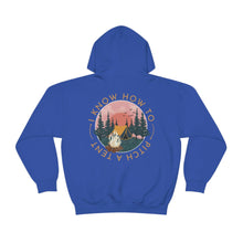 Load image into Gallery viewer, "I Know How To Pitch A Tent" Hoodie | Camping Adult Humor Sweater | Unisex Heavy Blend Hooded Sweatshirt - Jess Alice
