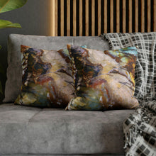 Load image into Gallery viewer, Faux Suede Square Pillowcase | Abstract Macro Rock Art "River Glass" | Artist Jess Alice | Throw Pillow Cushion - Cover Only - Jess Alice