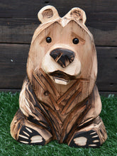 Load image into Gallery viewer, 12" Bear Chainsaw Carving Sculpture | Raw California Cedar Wood Carved Artwork | Artist & Carver Jess Alice - Jess Alice