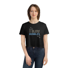 Load image into Gallery viewer, Cropped Tee "I Blow Bubbles" | Couples Shirt Sold Separately "Bubbles" | Short Sleeve Adult Humor | Mid-Rise Crop T-Shirt - Jess Alice