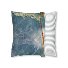 Load image into Gallery viewer, Faux Suede Square Pillowcase | Abstract Macro Rock Art "Ocean Sky" | Artist Jess Alice | Throw Pillow Cushion - Cover Only - Jess Alice