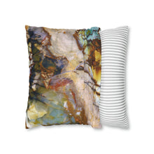 Load image into Gallery viewer, Faux Suede Square Pillowcase | Abstract Macro Rock Art "River Glass" | Artist Jess Alice | Throw Pillow Cushion - Cover Only - Jess Alice
