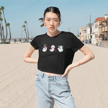 Load image into Gallery viewer, 3 Monster Ghost Cropped Tee Spooky Vampire, Witch, and Monster Frankenstein Ghosts - Jess Alice