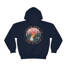 Load image into Gallery viewer, "I Know How To Pitch A Tent" Hoodie | Camping Adult Humor Sweater | Unisex Heavy Blend Hooded Sweatshirt - Jess Alice