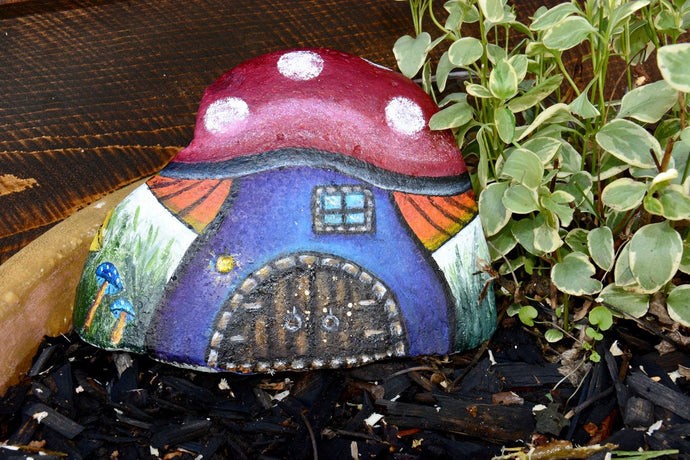 Hand Painted Mushroom Rock Inspiration and Beginning