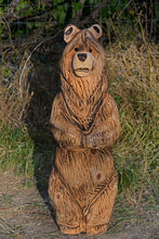Load image into Gallery viewer, Versatile 3ft Chainsaw Carved Bear | Fishing, Roasting Marshmallows and Holding Flag Option
