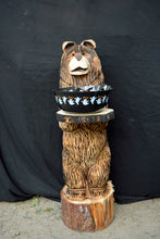 Load image into Gallery viewer, Side Table 3ft Standing Bear on Base Chainsaw Carving | Chainsaw Artist Jess Alice

