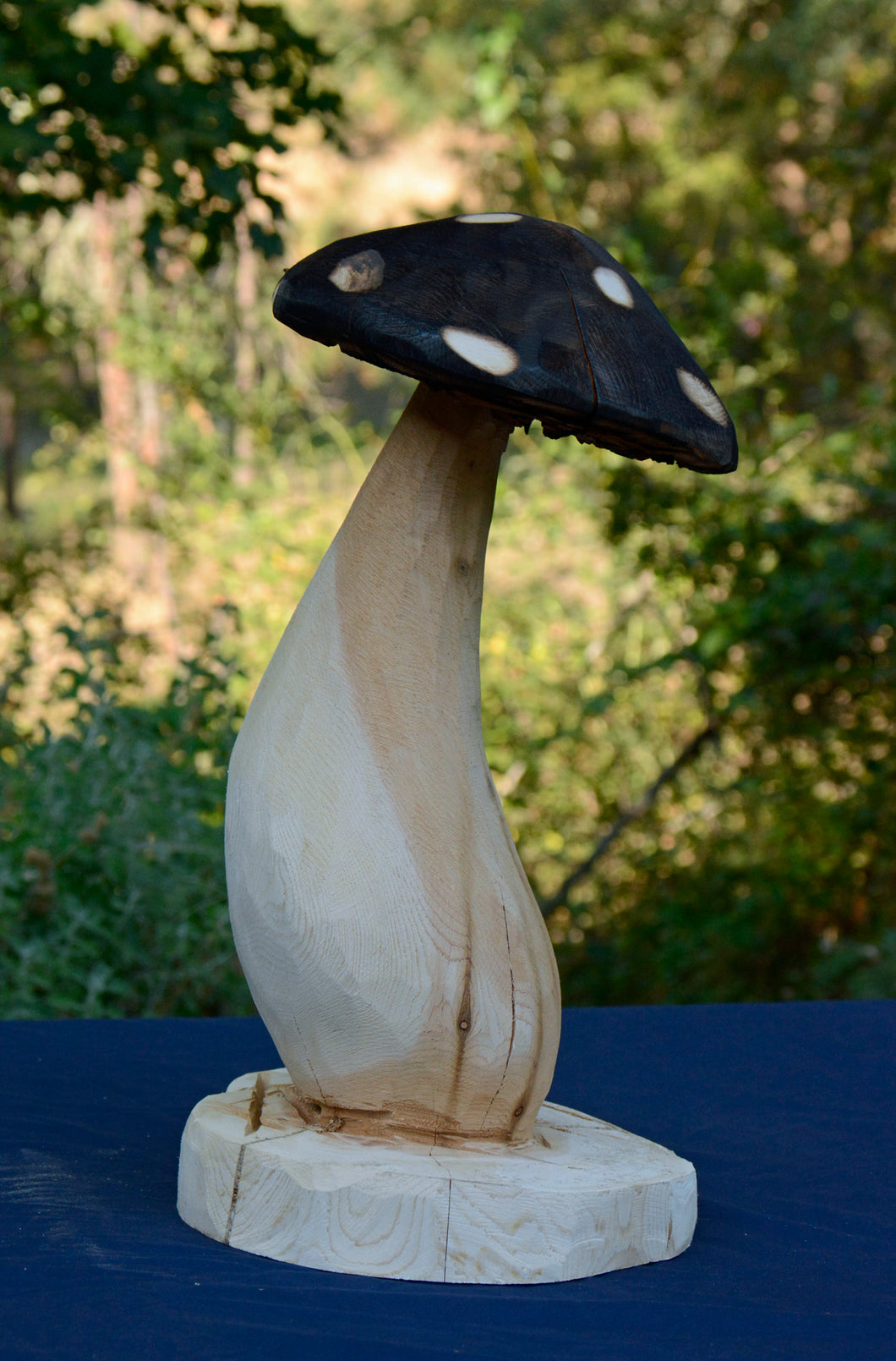Chainsaw Carved Mushroom on Base | 24