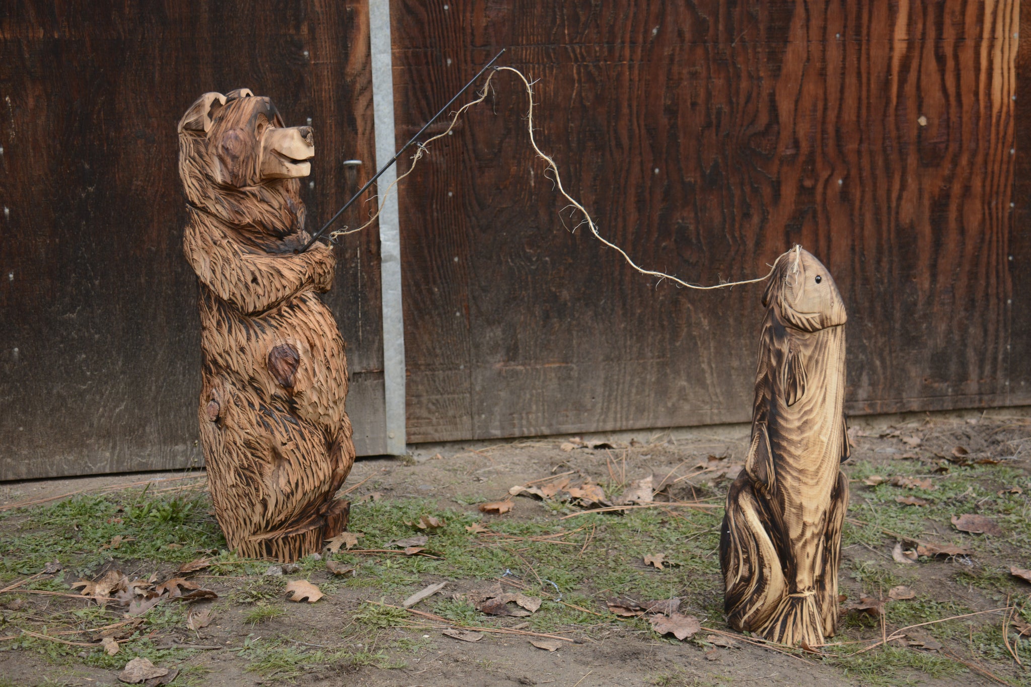 Medium Fishing Pole Accessory For Chainsaw Carved Characters