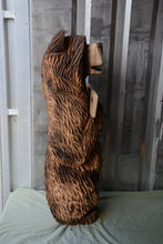 Load image into Gallery viewer, 3ft Standing &quot;Fuck Off&quot; Sign Bear | California Cedar Chainsaw Carving | Rustic Wood Sculpture by Artist Jess Alice
