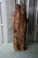 Load image into Gallery viewer, 3ft Standing &quot;Fuck Off&quot; Sign Bear | California Cedar Chainsaw Carving | Rustic Wood Sculpture by Artist Jess Alice
