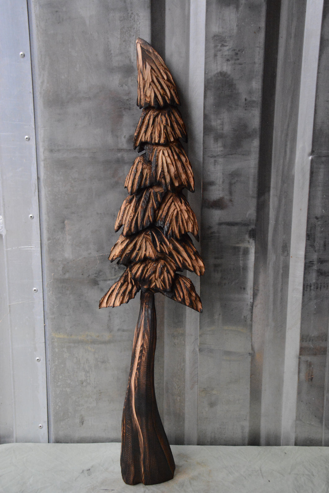 33-inch Wall-Hanging Chainsaw Carved Tree Sculpture