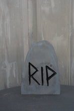 Load image into Gallery viewer, 10-Inch Chainsaw Carved Handpainted RIP Tombstone - Halloween Graveyard Decor by Jess Alice
